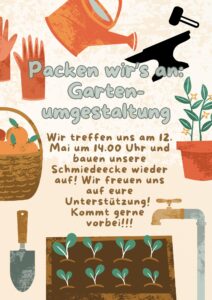 Einladung zum Arbeitseinsatz im KiezAnker-Garten